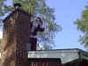 Santa going down the chimney