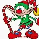 elf with a candycane stick