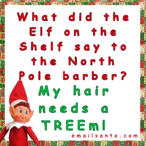 elf on the shelf jokes printable hair treem joke