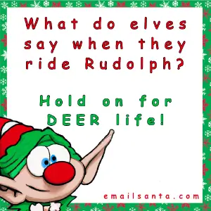 funny elf on shelf jokes: hold on for deer life
