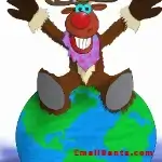 Reindeer sitting on top of the World