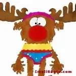 reindeer wearing bikini joke