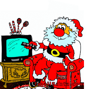 santa watching television