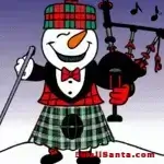 Robbie Burns as a snowman