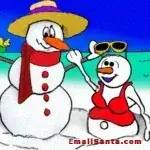 a joke about snowpeople on vacation
